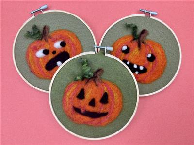 felted pumpkins